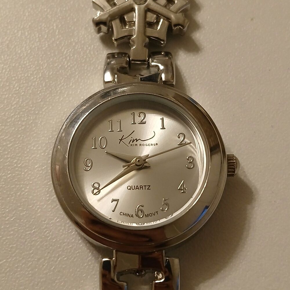 Kim Rogers Women's Silver Tone Winter Snowflake Quartz Movt Watch 11817 - Picture 2 of 13